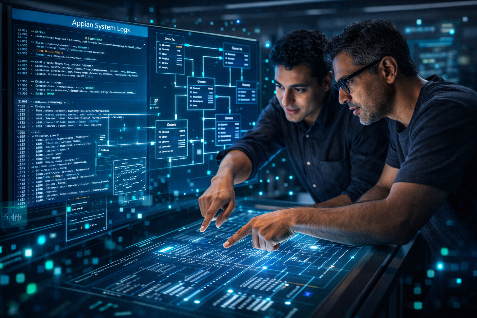 A senior developer reviewing code with a junior colleague